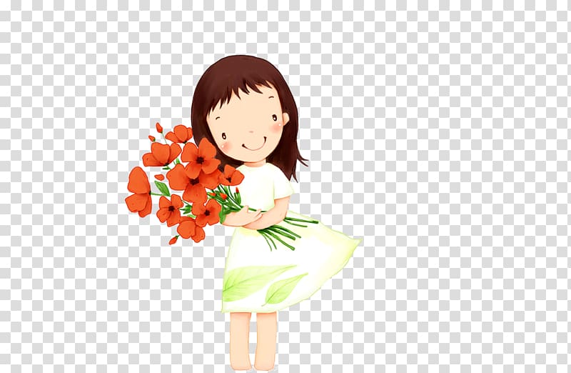 Cartoon Girl Illustration, little girl transparent background PNG clipart