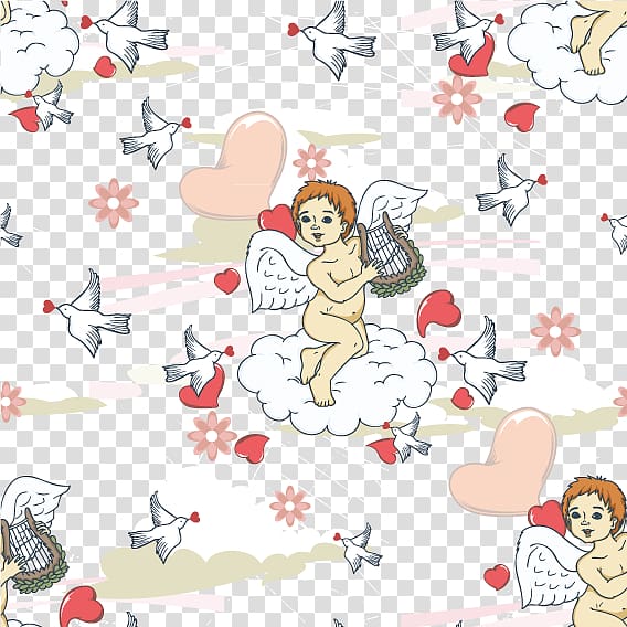 Heart Cupid, Cupid Angel transparent background PNG clipart