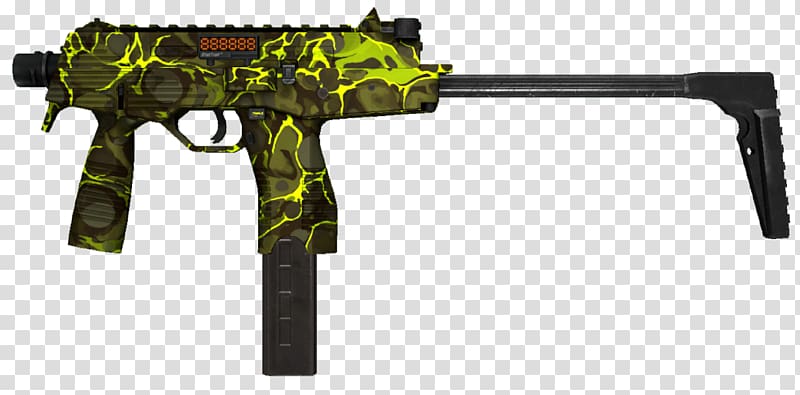 Counter-Strike: Global Offensive Brügger & Thomet MP9 Airsoft Guns Submachine gun, Green screen transparent background PNG clipart