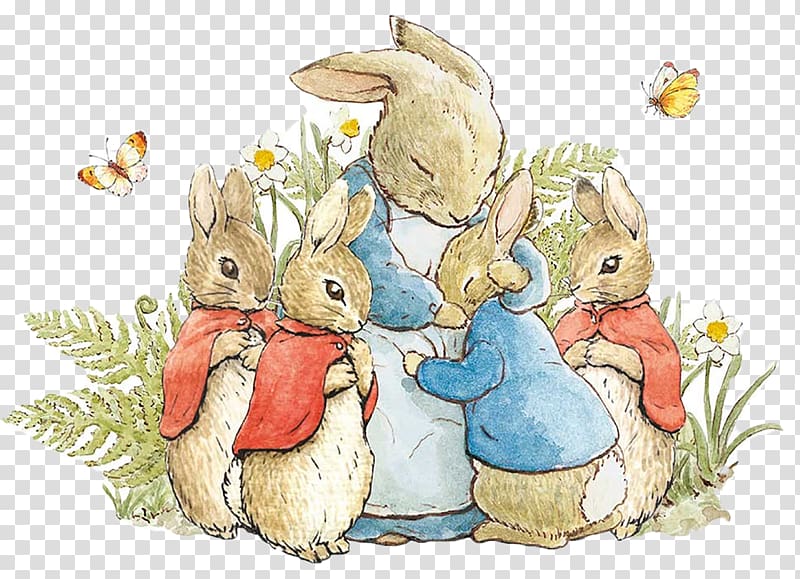 rabbits illustration, The Tale of Peter Rabbit and Benjamin Bunny Mrs. Rabbit The Tale of the Flopsy Bunnies, rabbit transparent background PNG clipart