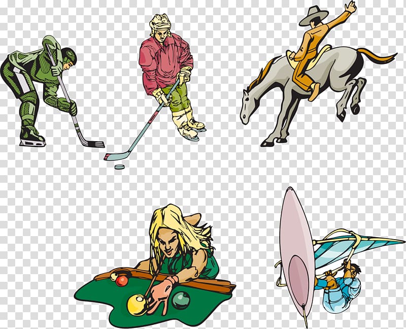 Element Sport, Billiards Hockey Equestrian elements transparent background PNG clipart