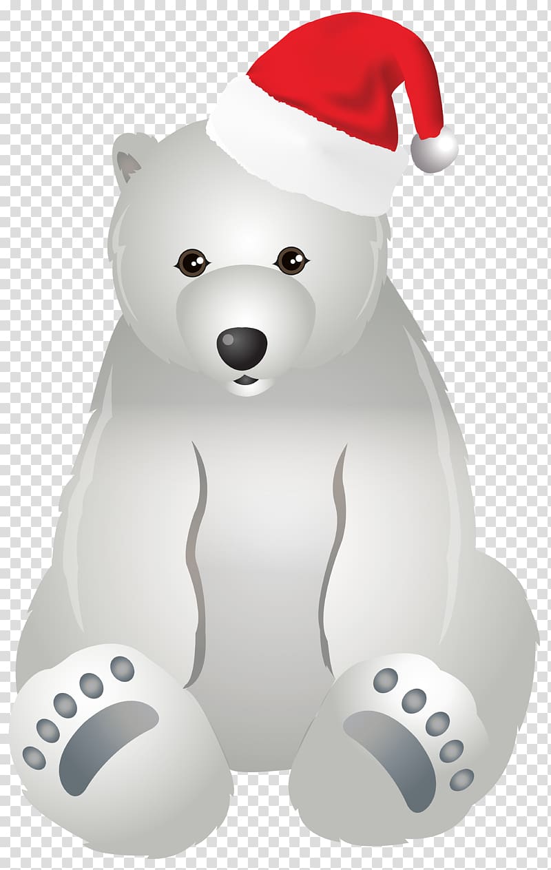 polar bear illustration, The Polar Bear Christmas , Christmas Polar Bear transparent background PNG clipart