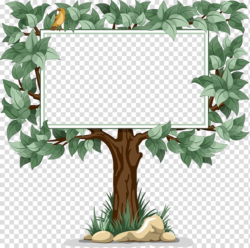 Placard , tree frame transparent background PNG clipart