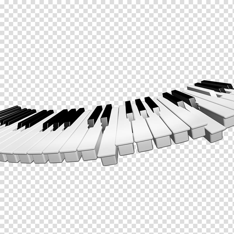 white and black piano keyboard, Digital piano Musical keyboard Black and white Musical instrument, Keyboard Piano keyboard play renderings transparent background PNG clipart