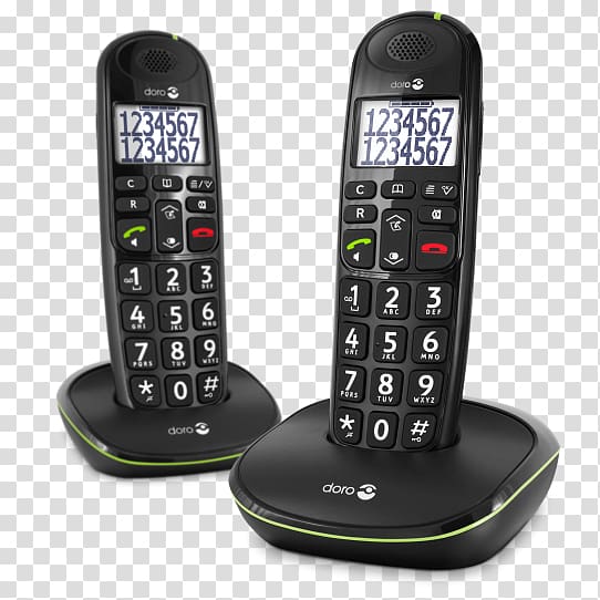 Digital Enhanced Cordless Telecommunications Cordless telephone Doro PhoneEasy 100w, touches transparent background PNG clipart