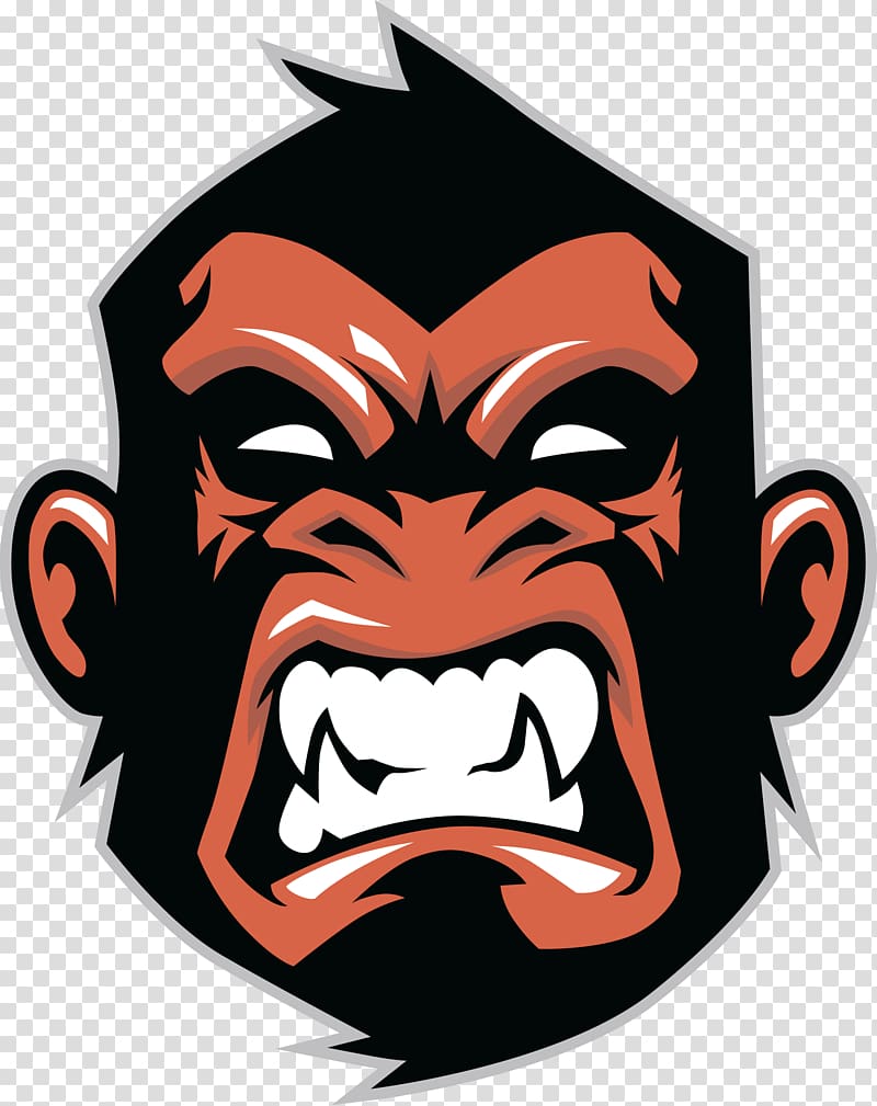 black and brown gorilla art, Gorilla Chimpanzee Logo Monkey, gorilla transparent background PNG clipart