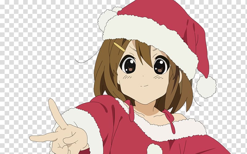 Yui Hirasawa Anime K-On! Christmas Manga, Anime transparent background PNG clipart