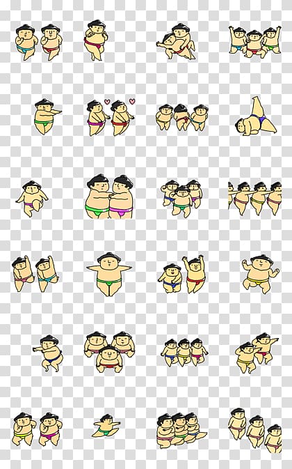 Sticker Sumo クリエイターズスタンプ Rikishi LINE, Sumo Wrestlers transparent background PNG clipart