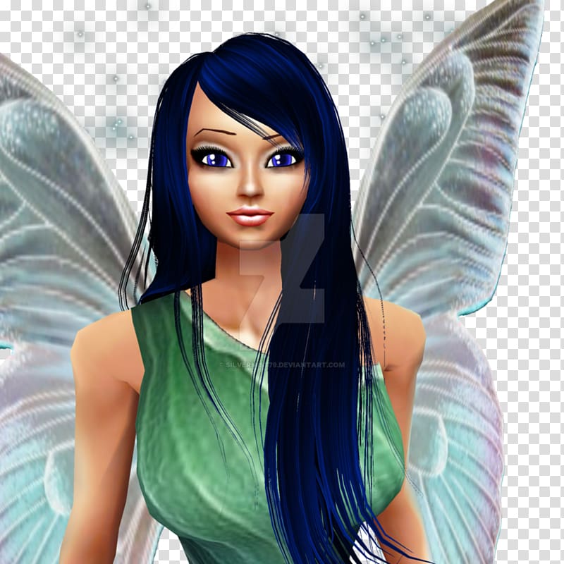 Fairy Barbie Black hair, Fairy transparent background PNG clipart