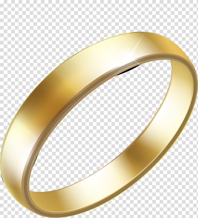 Earring Gold Wedding ring, Hand painted golden circle ring transparent background PNG clipart