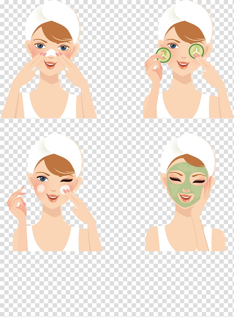 female applying lotion on face illustration, Icon, Woman deposition mask transparent background PNG clipart