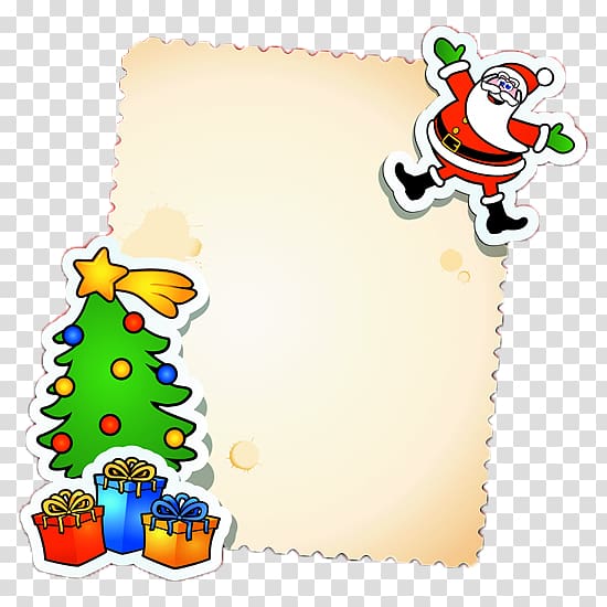 Christmas card Santa Claus Message Christmas tree, Christmas cards transparent background PNG clipart