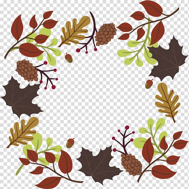 Autumn Deciduous , Autumn leaves decoration box transparent background PNG clipart