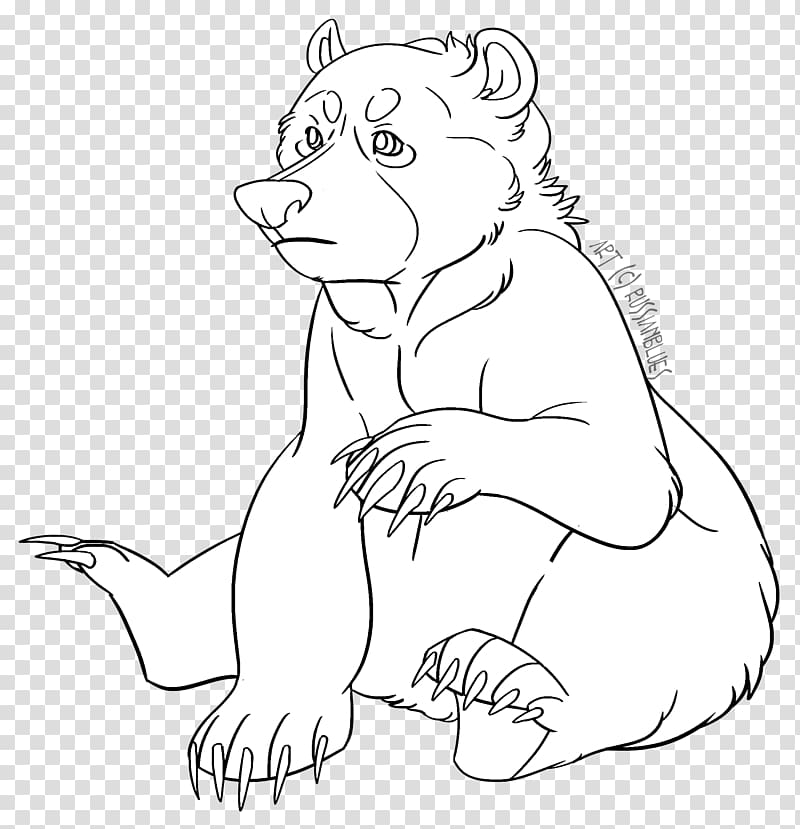 Line art Drawing Bear, russian bear transparent background PNG clipart
