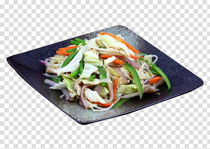 Thai cuisine Japchae American Chinese cuisine Hainanese chicken rice, Delicious fried mixed vegetables transparent background PNG clipart