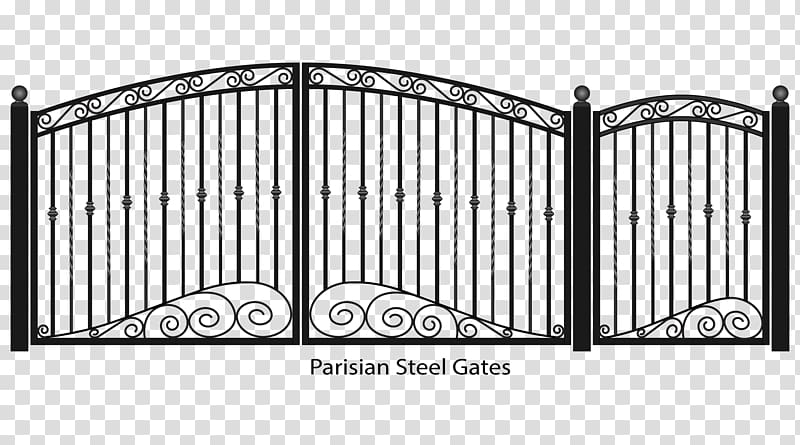 parisian steel gates , Fence Gate Wrought iron, Fancy Gate transparent background PNG clipart