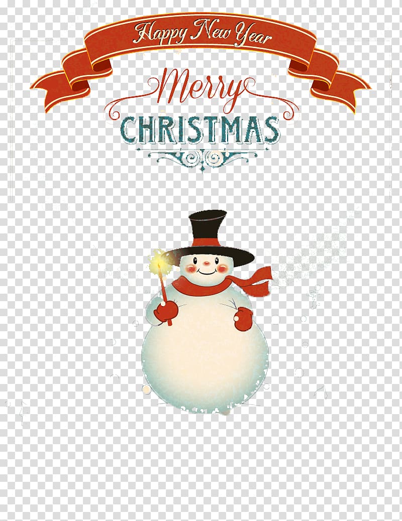Christmas Poster New Year, Vintage Snowman illustrator material transparent background PNG clipart
