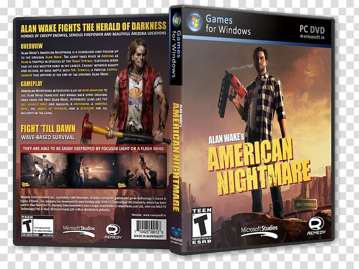 Alan Wake's American Nightmare PC game Video game, toy transparent background PNG clipart
