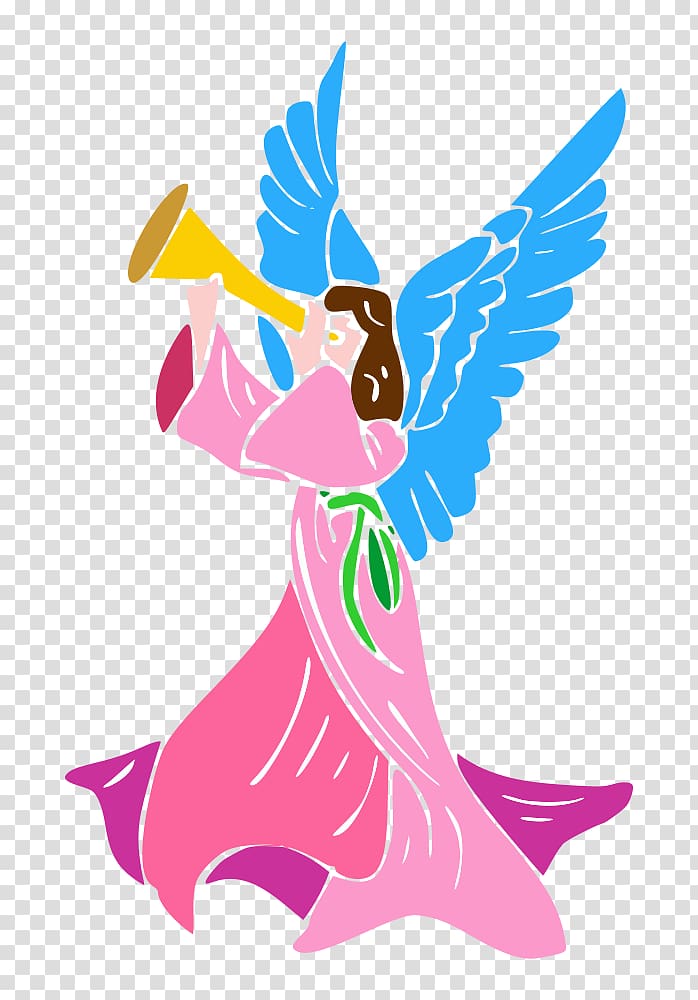 graphics Open Trumpet , angel blowing horn transparent background PNG clipart
