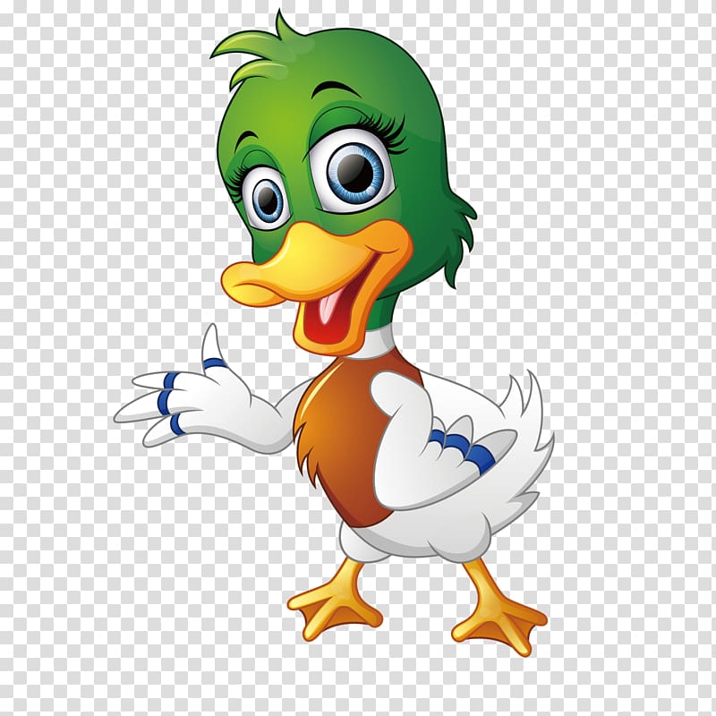 Cartoon Illustration, Green little ducks transparent background PNG clipart