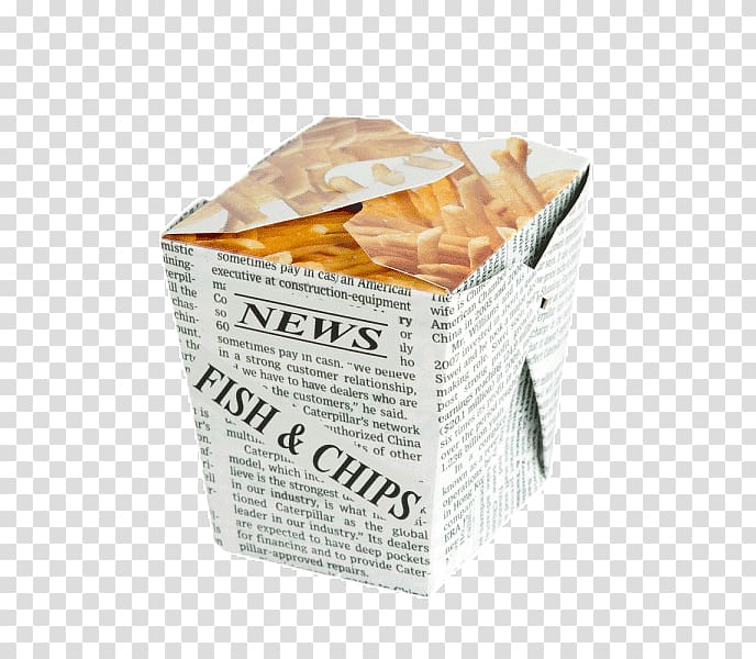 Fish and chips French fries Paper Packaging and labeling Box, fish and chip transparent background PNG clipart
