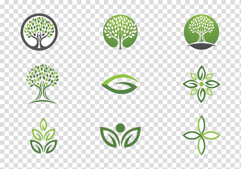 Logo Euclidean Leaf Tree, Cartoon tree logo high-definition buckle material transparent background PNG clipart