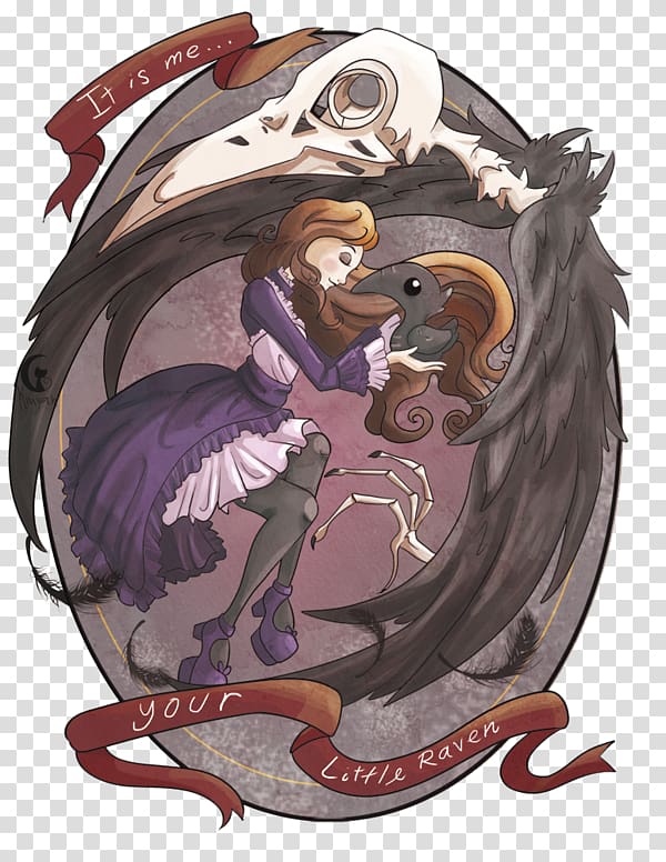 Illustration Cartoon Purple Legendary creature, little raven transparent background PNG clipart
