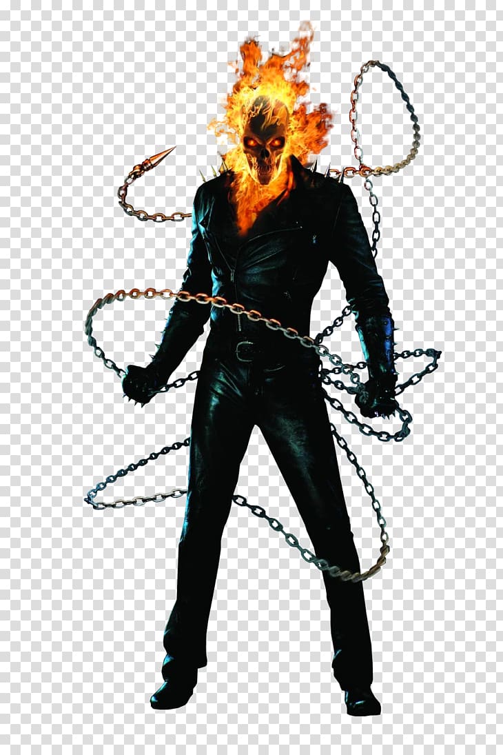 Ghostrider with chain , Ghost Rider Johnny Blaze Drawing, ghost rider transparent background PNG clipart