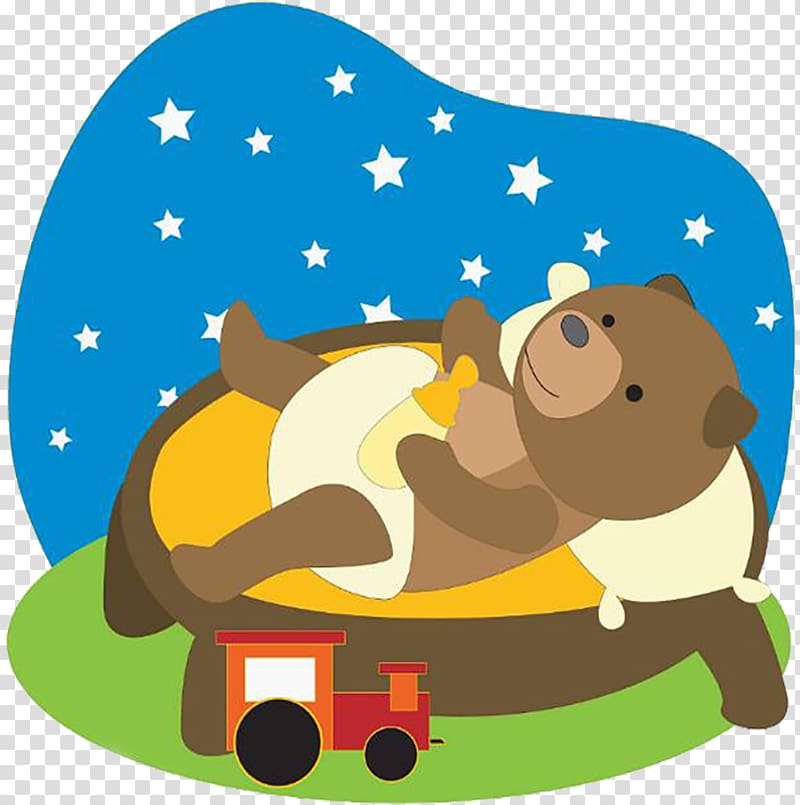 , The bear lying on the grass transparent background PNG clipart