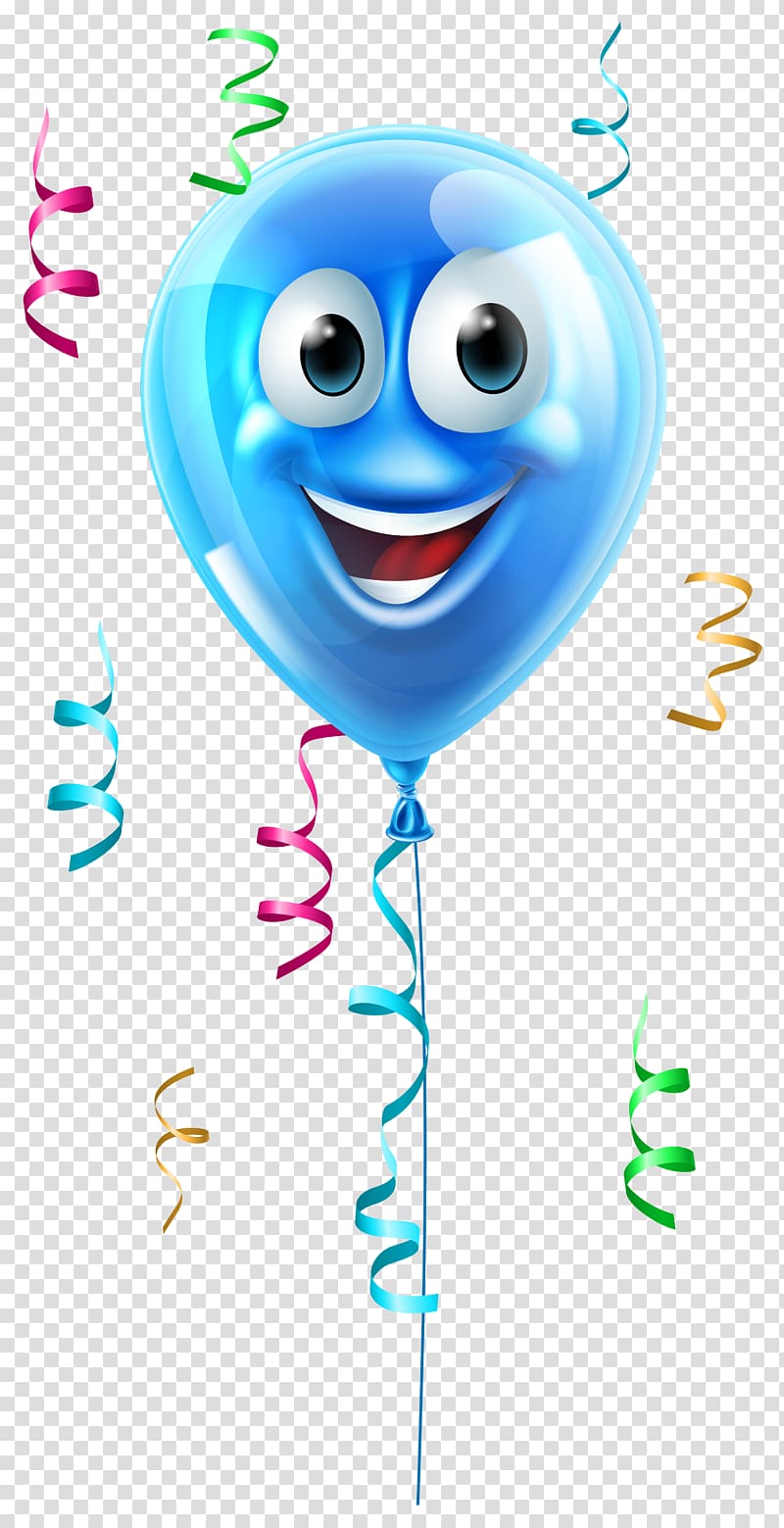 blue balloon illustration, Balloon Face Icon, Balloon with Face transparent background PNG clipart
