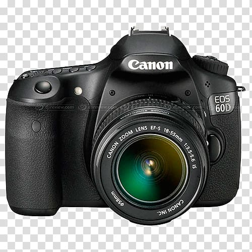 Canon EOS 6D Canon EOS 60D Canon EOS 7D Canon EF-S 18–135mm lens Canon EF-S 18–55mm lens, Camera transparent background PNG clipart