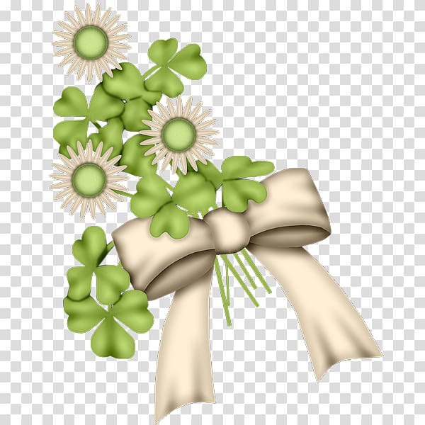 Paper Flower Floral design, Daisy Clover Bow transparent background PNG clipart