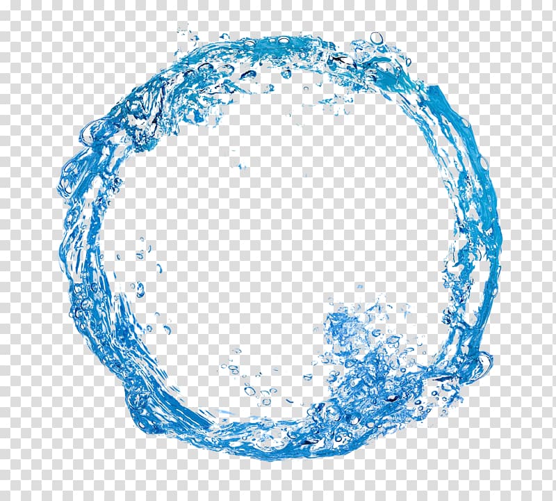 water splash, Water , Blue water flower round transparent background PNG clipart