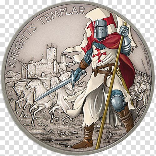 Silver coin History of the Knights Templar, Knight templar transparent background PNG clipart