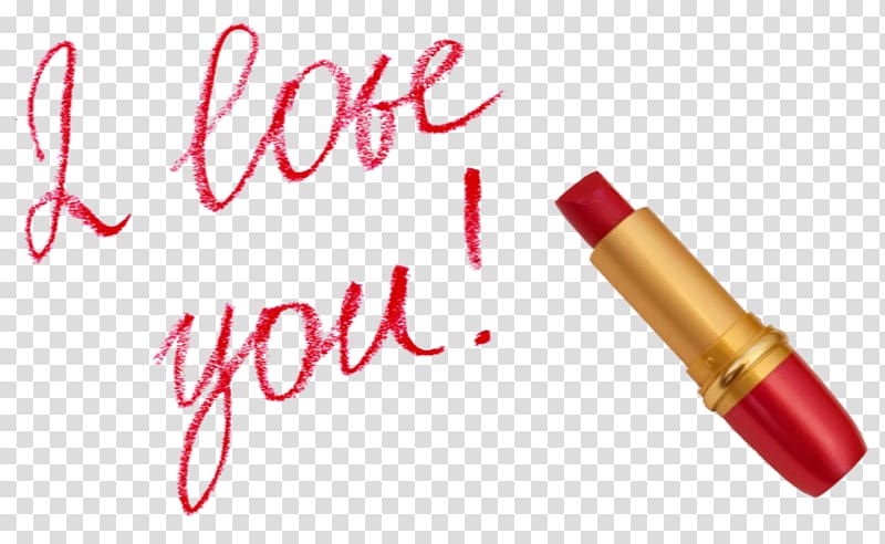 i love you lipstick text, Lipstick Cosmetics Moisturizer Lancôme, I love you transparent background PNG clipart