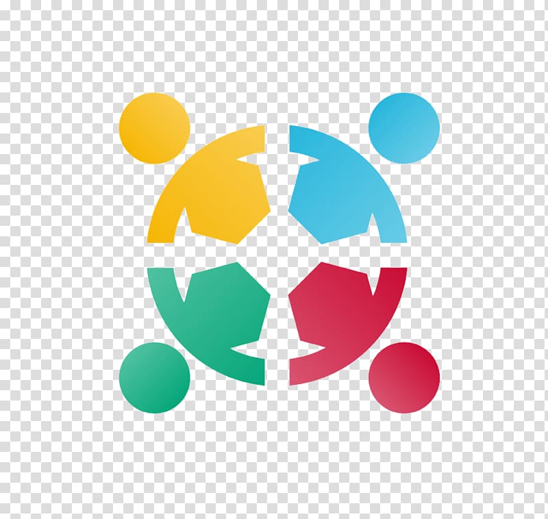 Yellow, blue, green, and red holding hands people illustration ...