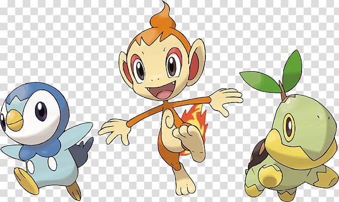 Pokémon Platinum Piplup Chimchar Pokémon universe Turtwig, starters transparent background PNG clipart