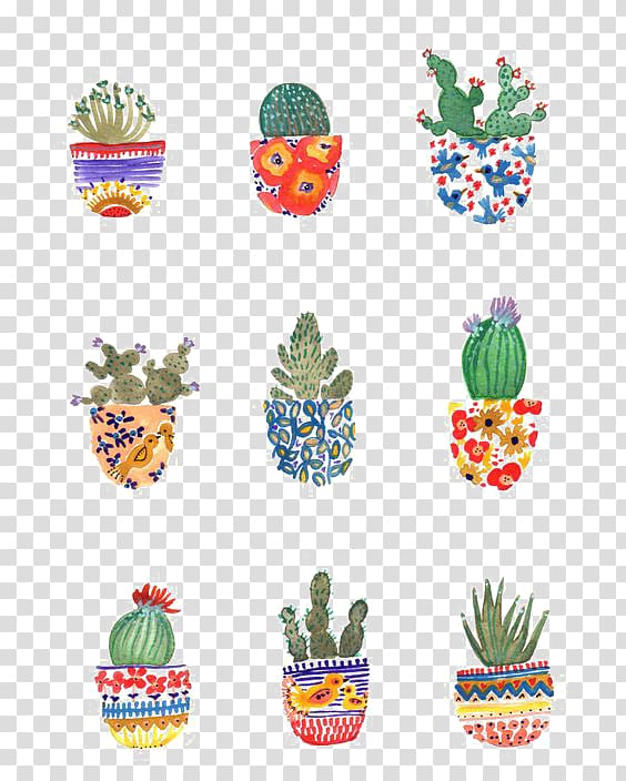 cactus plant illustration, Cactaceae Watercolor painting Art Drawing Illustration, Bonsai cactus transparent background PNG clipart