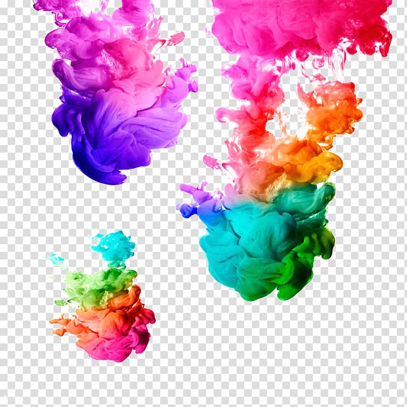 assorted-color smoke , Ink Acrylic paint Watercolor painting Watercolor painting, Colorful smoke transparent background PNG clipart