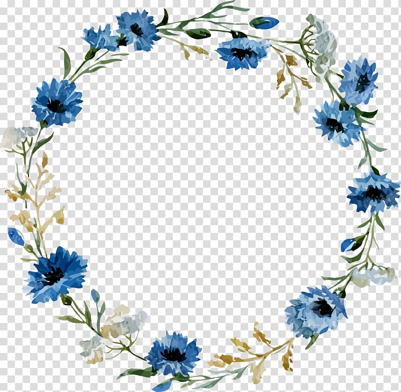 round blue and white floral pattern boarderline, Antique round lace transparent background PNG clipart