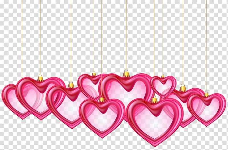 pink heart decor , Hanging Hearts Into a Myth , Hanging Hearts Decor transparent background PNG clipart
