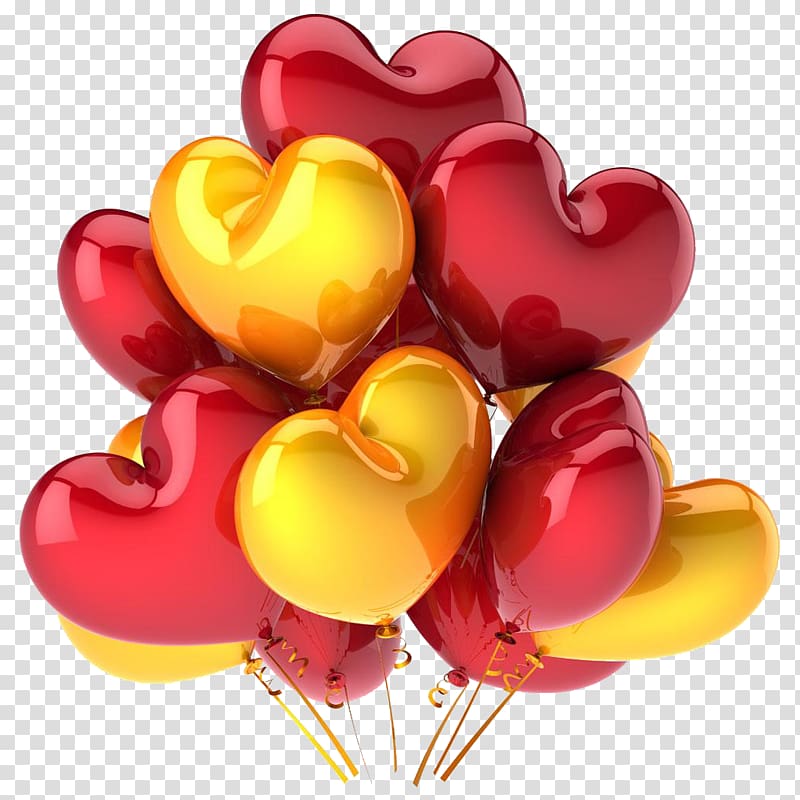 Birthday, Heart-shaped balloon transparent background PNG clipart