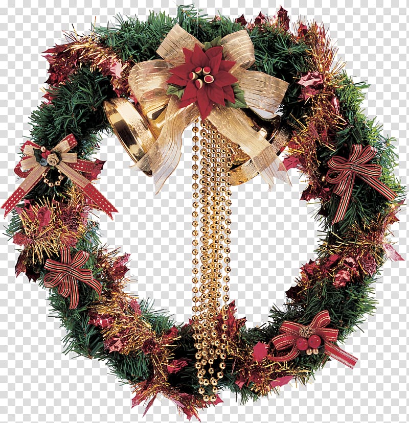Christmas Garland Wreath Star of Bethlehem, Christmas Wreath transparent background PNG clipart