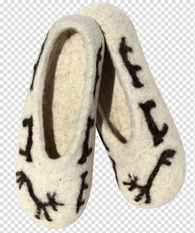 Slipper Felt Zebu Shoe Wool, slipper transparent background PNG clipart