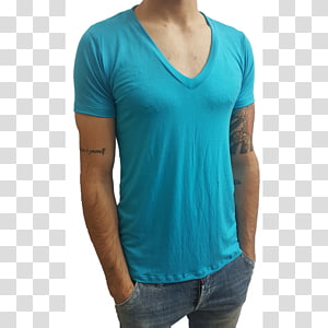 T-shirt Neck Turquoise, T-shirt transparent background PNG clipart thumbnail