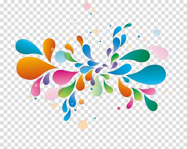 radiation colored water drops transparent background PNG clipart