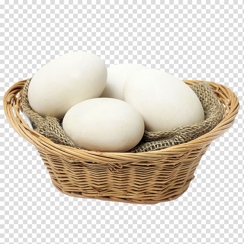 Domestic goose Egg Basket, A basket of goose eggs transparent background PNG clipart