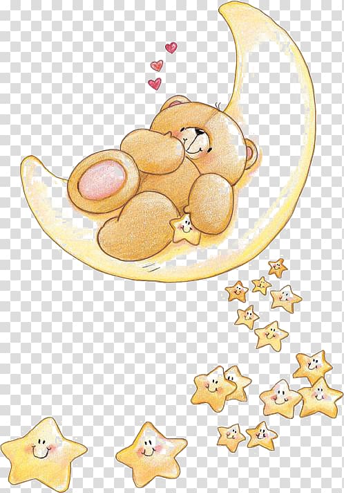 bear on the moon transparent background PNG clipart