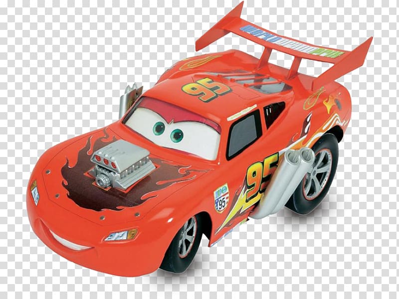 red Cars scale model, Lightning McQueen Mater Cars 2 Finn McMissile, rc car transparent background PNG clipart