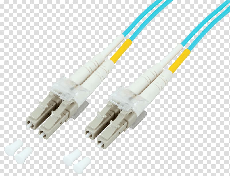 Electrical connector Optical fiber connector Multi-mode optical fiber Glass fiber, Jumper Cable transparent background PNG clipart